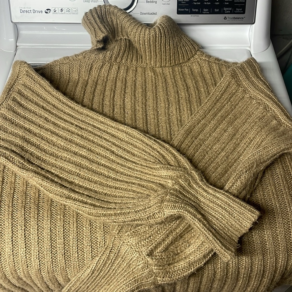 Cozy Tan Turtleneck Sweater - Picture 2 of 2